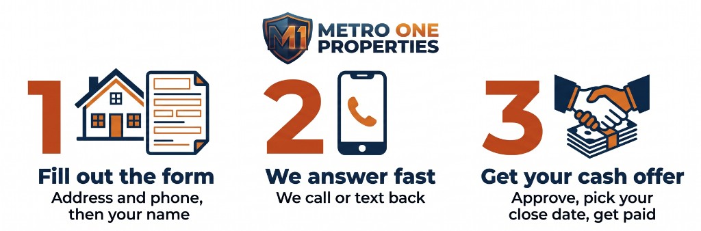 Three steps: fill out the form, we answer fast, get your cash offer